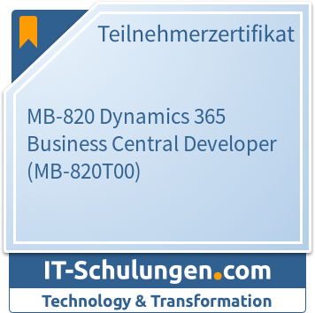 IT-Schulungen Badge: MB-820 Dynamics 365 Business Central Developer (MB-820T00)