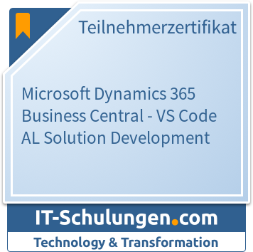 IT-Schulungen Badge: Microsoft Dynamics 365 Business Central - VS Code AL Solution Development