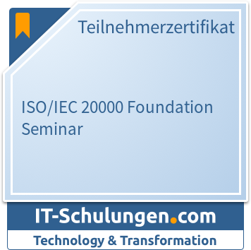 IT-Schulungen Badge: ISO/IEC 20000 Foundation Seminar