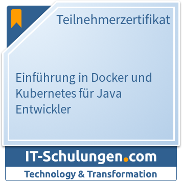IT-Schulungen Badge: Einführung in Docker und Kubernetes für Java Entwickler