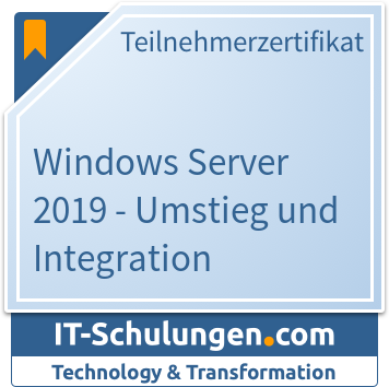 IT-Schulungen Badge: Windows Server 2019 - Umstieg und Integration