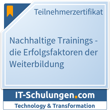 IT-Schulungen Badge: Nachhaltige Trainings - die Erfolgsfaktoren der Weiterbildung