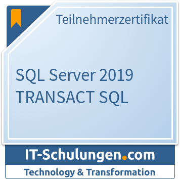 IT-Schulungen Badge: SQL Server 2019 – TRANSACT SQL