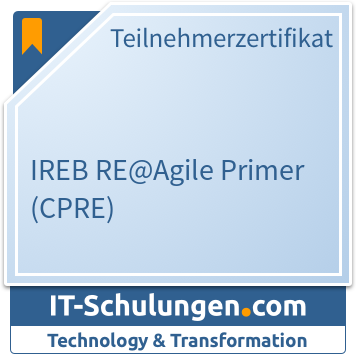 IT-Schulungen Badge: IREB RE@Agile Primer (CPRE)