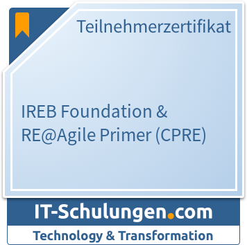 IT-Schulungen Badge: IREB Foundation & RE@Agile Primer (CPRE)