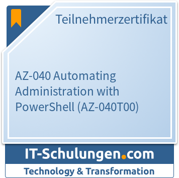 IT-Schulungen Badge: AZ-040 Automating Administration with PowerShell (AZ-040T00)