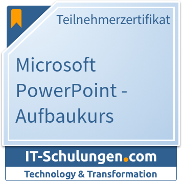 IT-Schulungen Badge: Microsoft PowerPoint - Aufbaukurs