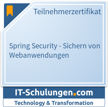 IT-Schulungen Badge: Spring Security - Sichern von Webanwendungen